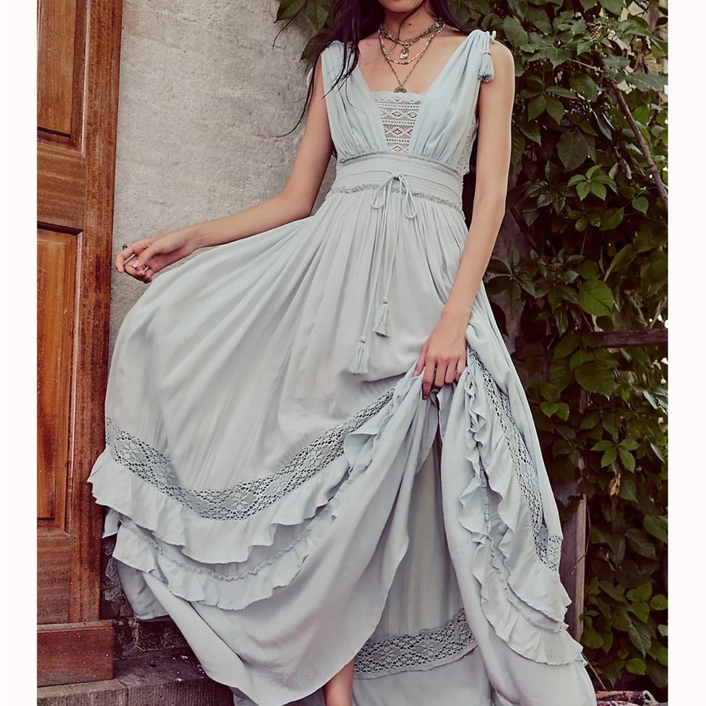 Free People Santa Maria Maxi Dress in Seaglass